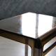 Table d'appoint plexi fumé chrome vintage