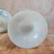 Beautiful pair of pedestal vases in white opaline – old blue decoration.