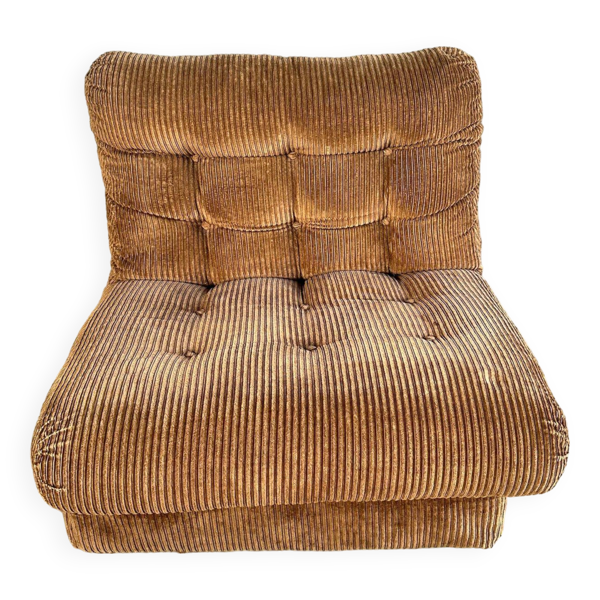 Vintage brown corduroy armchair from the 70s