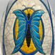 Vase art deco à décor polychrome de papillons signé boch frères keramis (bfk)la louvière belgiq