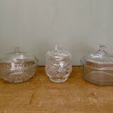 Set of 3 vintage glass candy jars