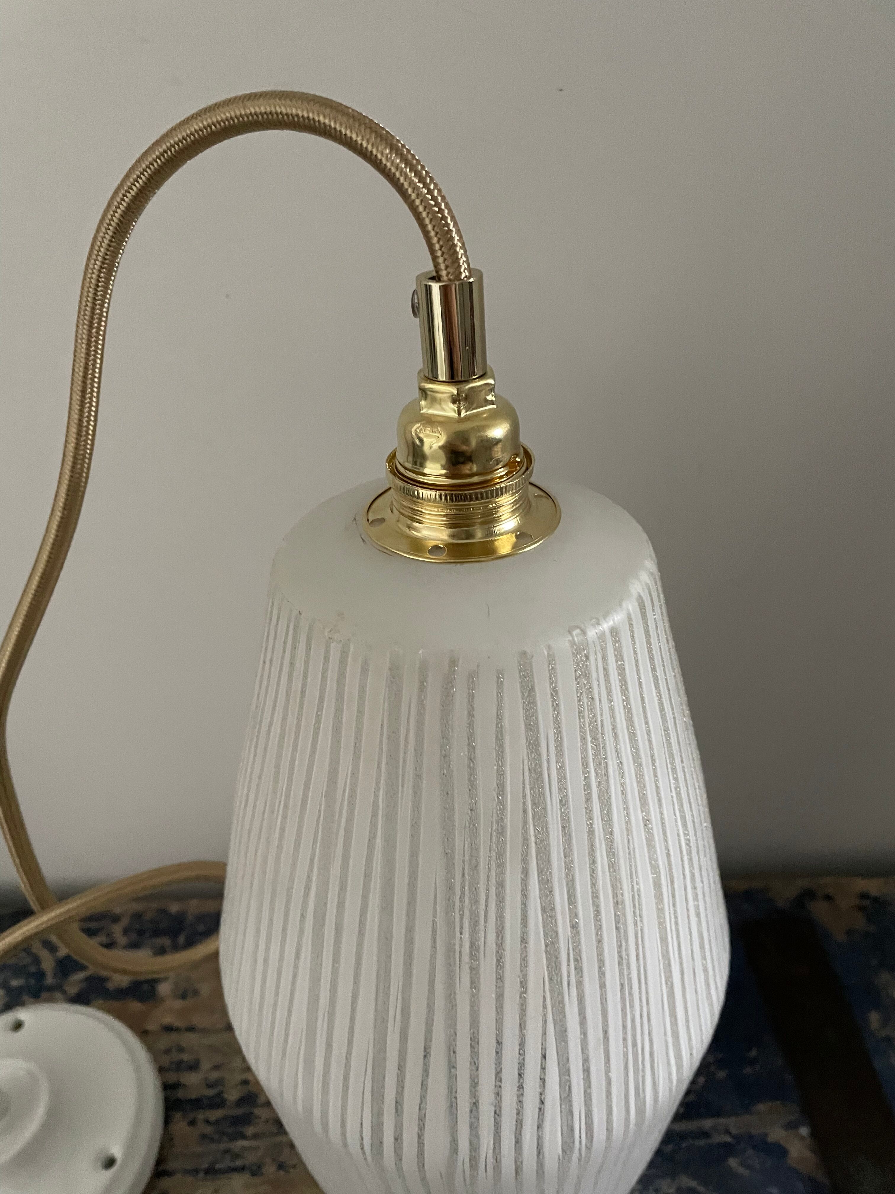 New electrified white Scandinavian pendant lamp