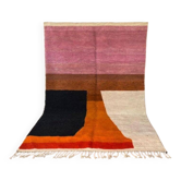 Tapis berbère beni ourain a motifs colorés 1.5/2.5 m