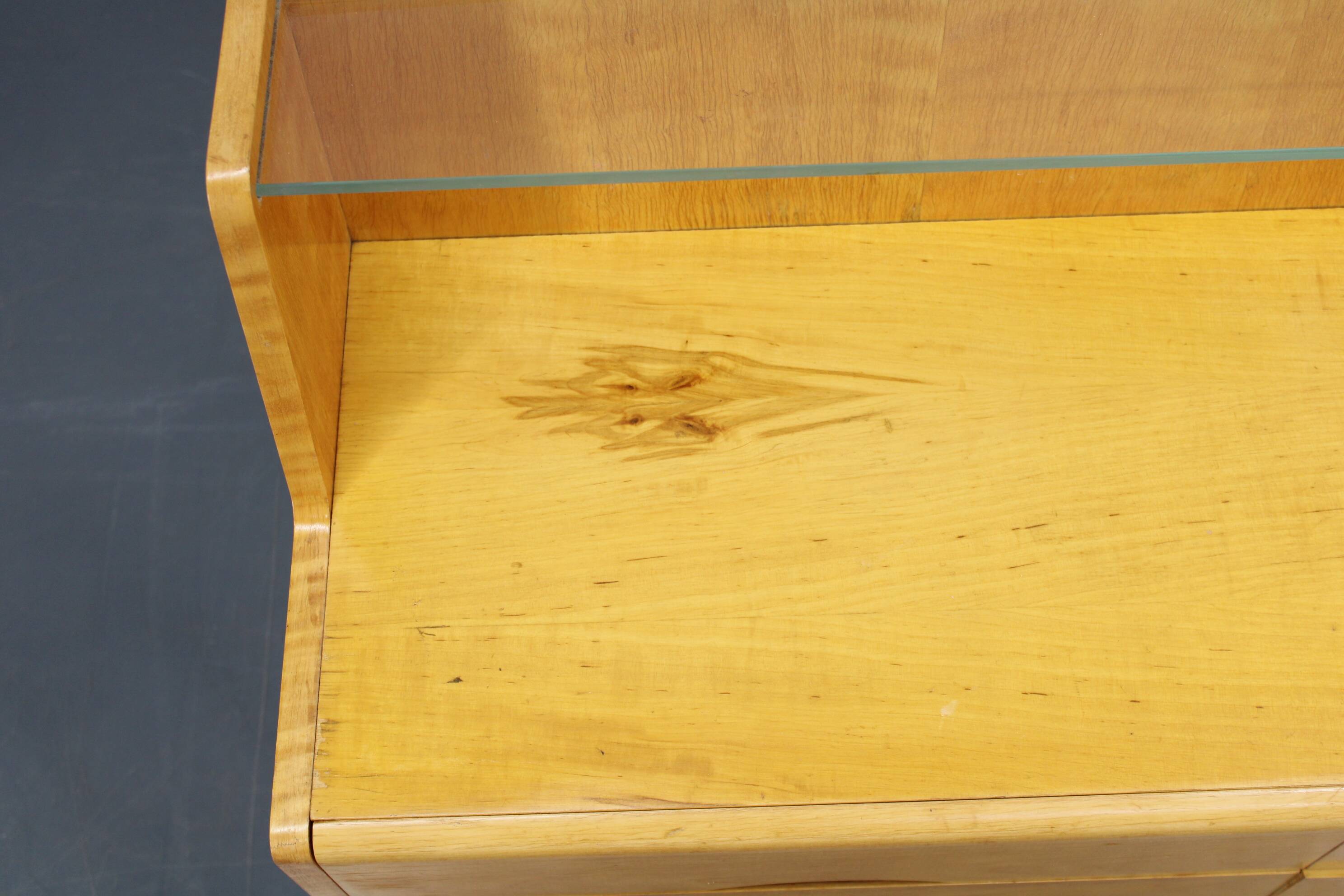 1960s Chest of Drawers with Glass Shelf ,Czechoslovakia