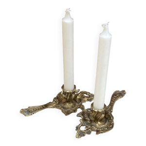 paire de bougeoirs à - bronze