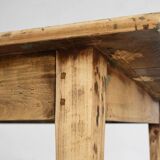 Grande table de ferme rustique en bois d'orme, France vers 1800