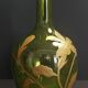 Carafe flacon à liqueur décor vert et or début XXème