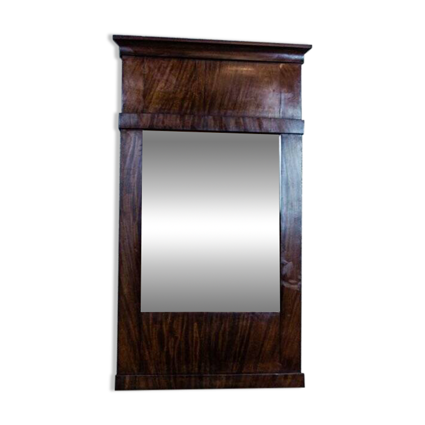 19th-Century Biedermeier Pier Glass in Dark Brown Mahogany Frame, 1890s