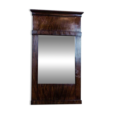 Miroir de pier Biedermeier du 19ème siècle dans un cadre en acajou brun foncé, années 1890.