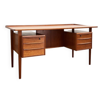 Mid-century modern writing desk, teak wood, danish design by peter løvig nielsen, 1972