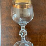 Crystal glasses with gilded edging