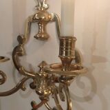 Pair of golden wall candle holders