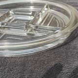 Plateau Serviteur Art Déco en Verre avec 5 Compartiments pour Apéritif ou Autre