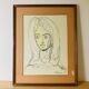 Portrait painting of woman drawing 70s