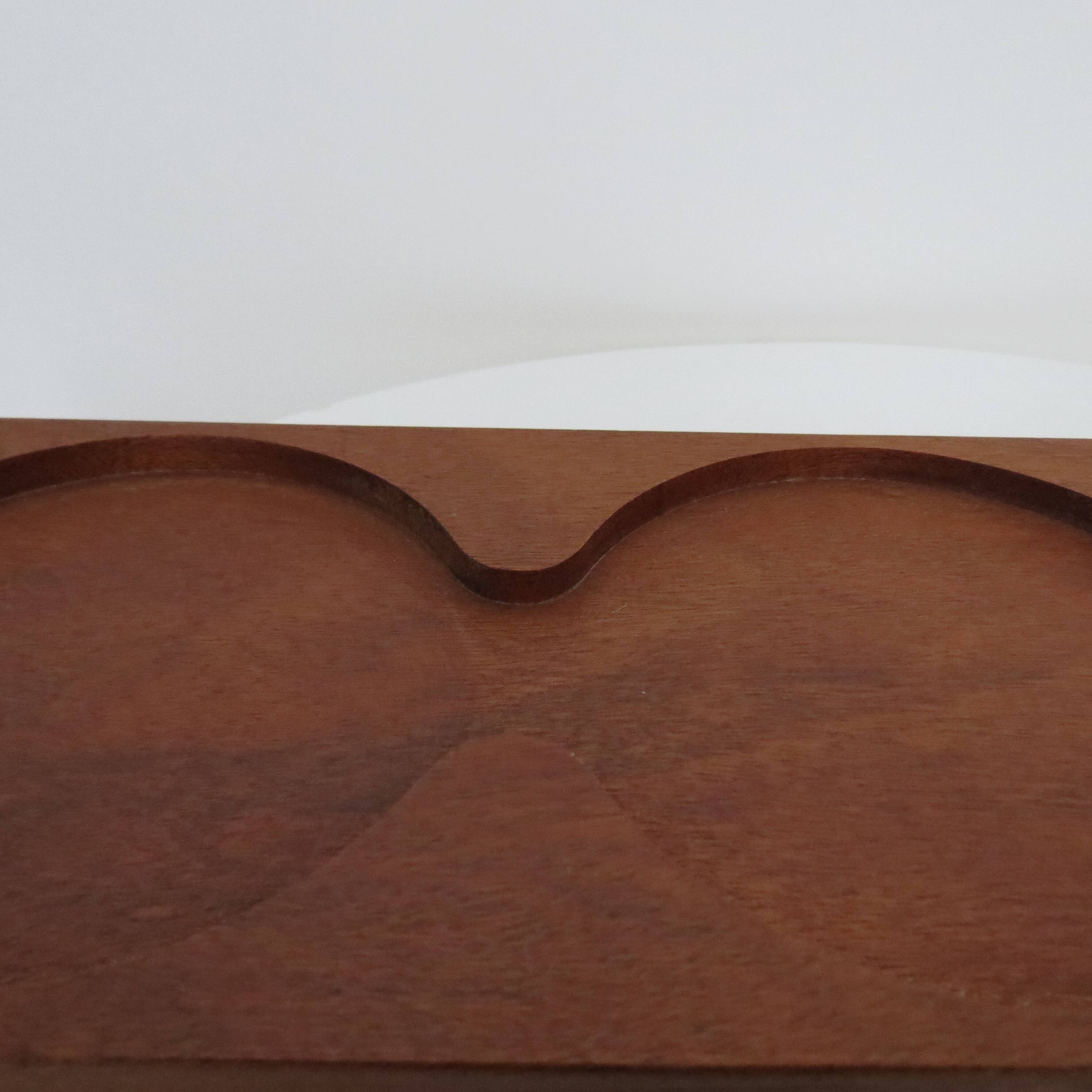 1960s  Mid Century Teak And Glass Serving Dishes on Tray