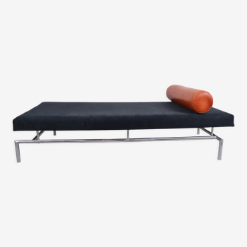 Danish "daybed" bench in leather and alcantara - 1980