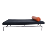 Danish "daybed" bench in leather and alcantara - 1980