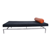 Danish "daybed" bench in leather and alcantara - 1980