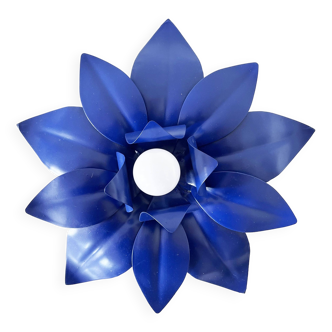 Applique fleur en métal bleu vintage