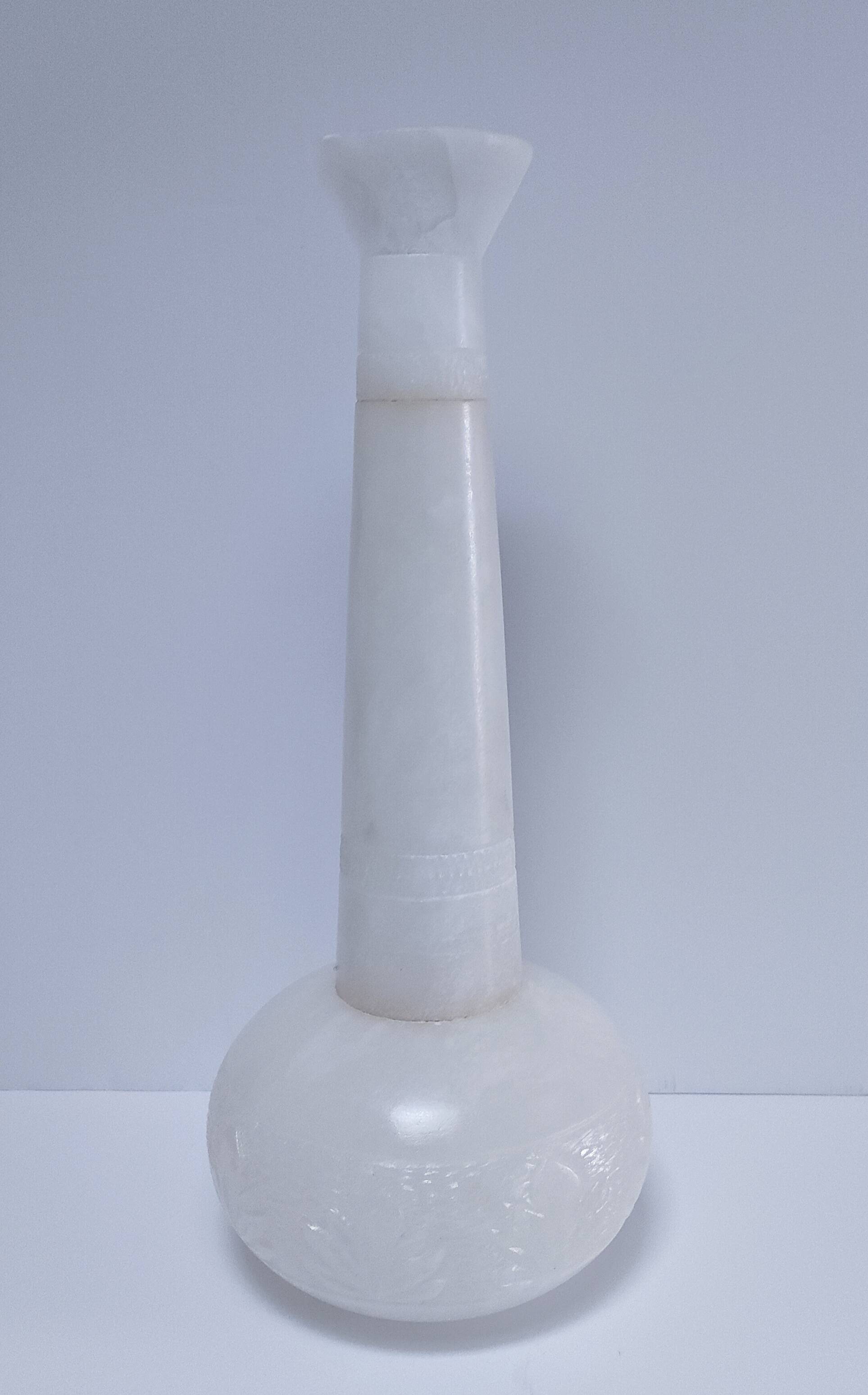 high alabaster vase xl h. 40.5 cm vintage