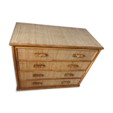 Vintage rattan dresser