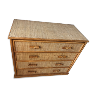 Vintage rattan dresser