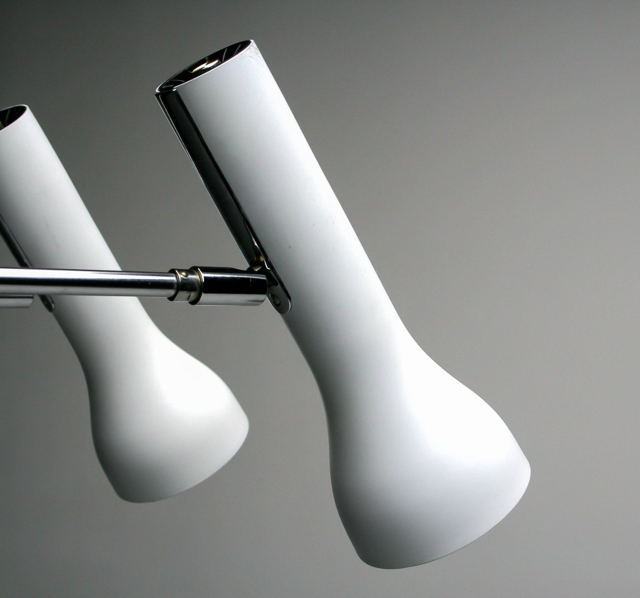 Pair of clamp spotlights by Dieter Waeckerlin, Swiss modernist design from the 1960s.