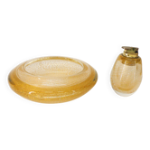 Murano smoking set ashtray and lighter Tommaso Barbi 1980