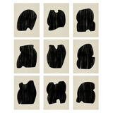 Set of 9 abstract giclee prints, A4