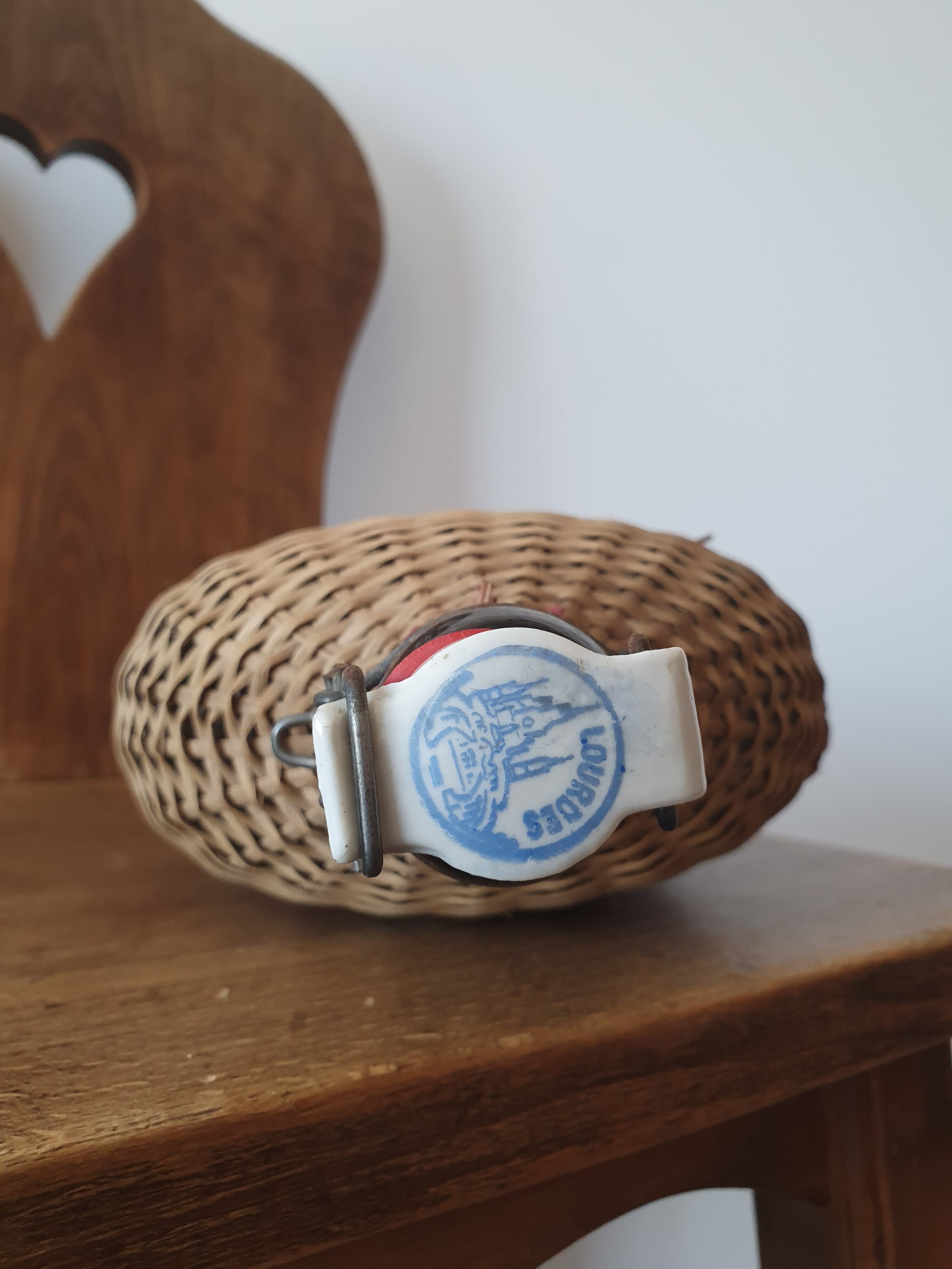 Ancient bottle of pilgrimage Lourdes