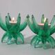 Friedel Lotus Lucite candle holders Germany 1960 x3