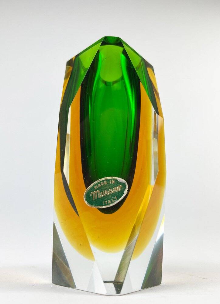 Vintage Italian Sommerso Glass Vase, Murano, 1970s