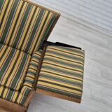 1960s, Danish drop arm sofa, furniture wool, oak wood, orginal condition.