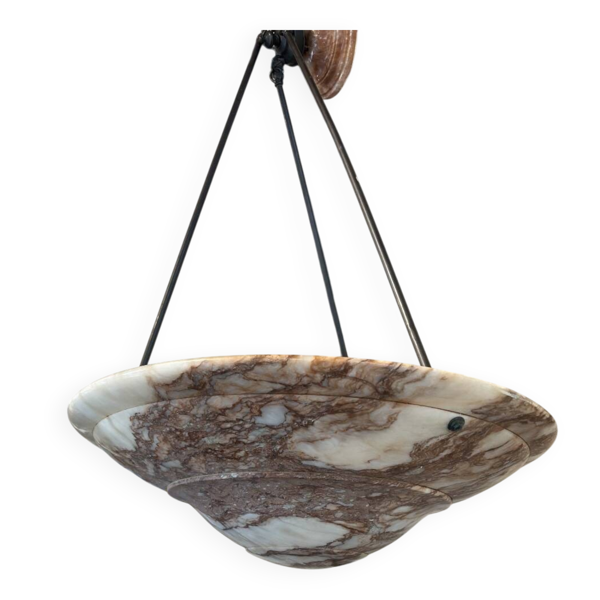 Plafonnier art déco suédois en marbre rose