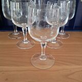 6 crystal white wine glasses from Arques Matignon
