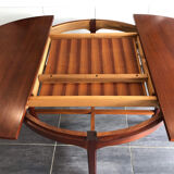 Table ronde extensible scandinave années 1970