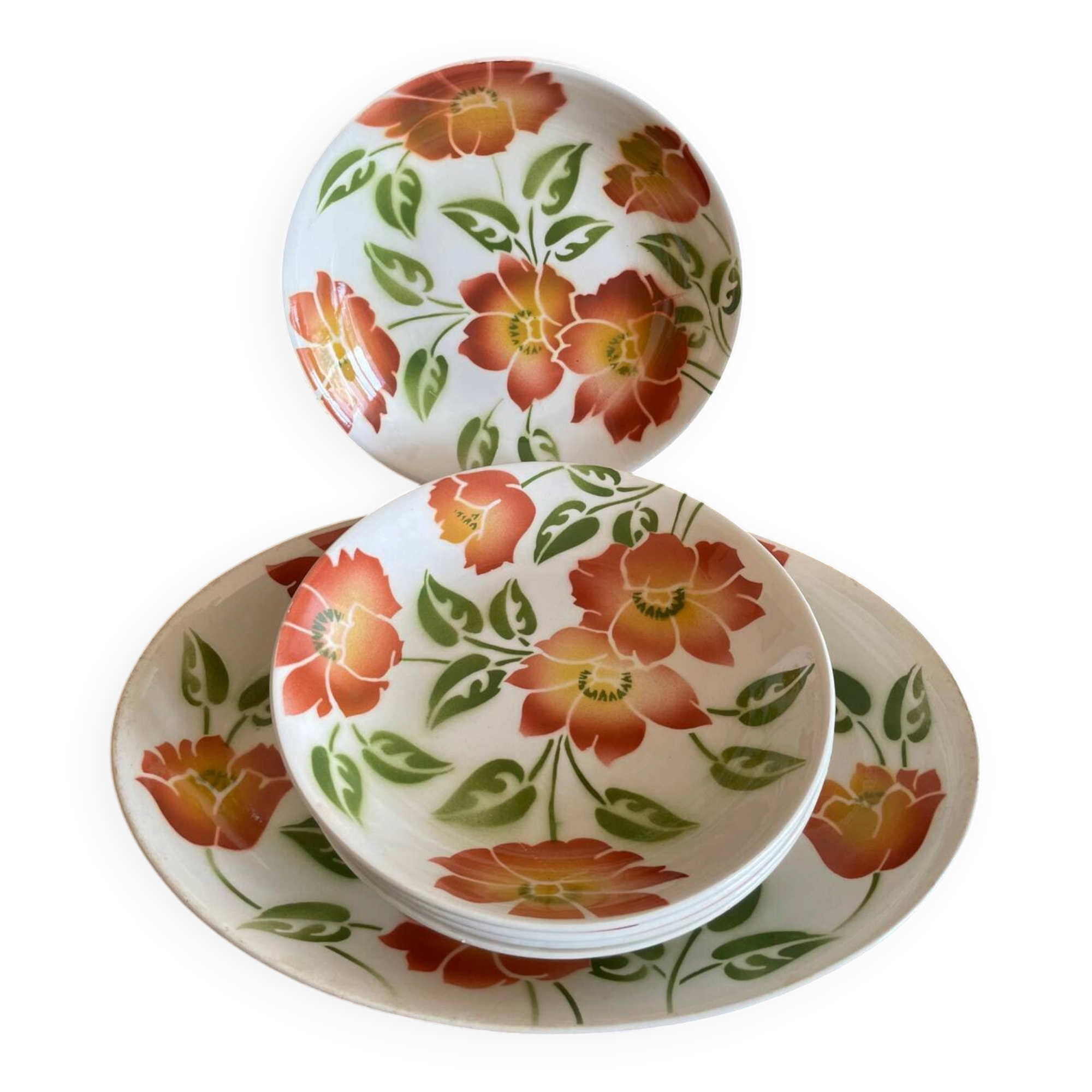5 deep plates and flat plates Moulin des Loups