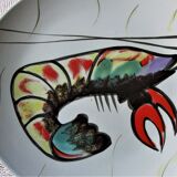 Six Pornic plates with fish and crayfish