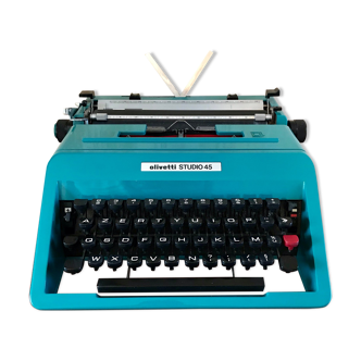 Machine à écrire Olivetti Studio 45 turquoise