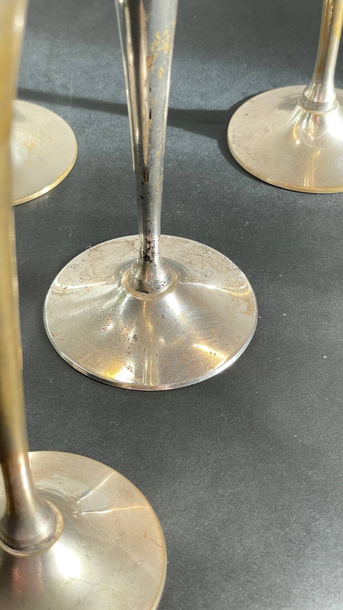 6 Flutes Champagne Laiton Argenté Vintage