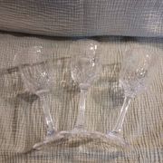3 antique crystal stemmed glasses