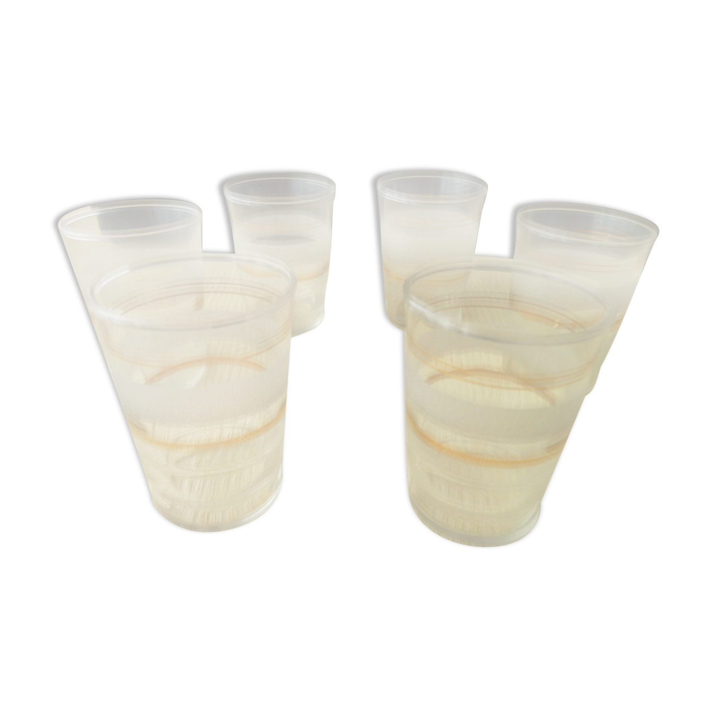 Set of 6 Table Glasses Granite and Edged Or 50-60