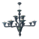 Contemporary Translucent Green-Petrol Glass Chandelier