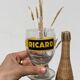 3 glasses with feet of vintage bistrot Ricard