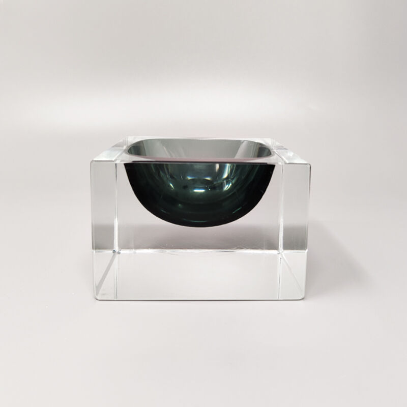 1960s stunning grey ashtray or catchall by flavio poli for seguso. made in italy