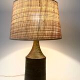 Lampe en céramique grès pyrité et signée Blanot, France 1970