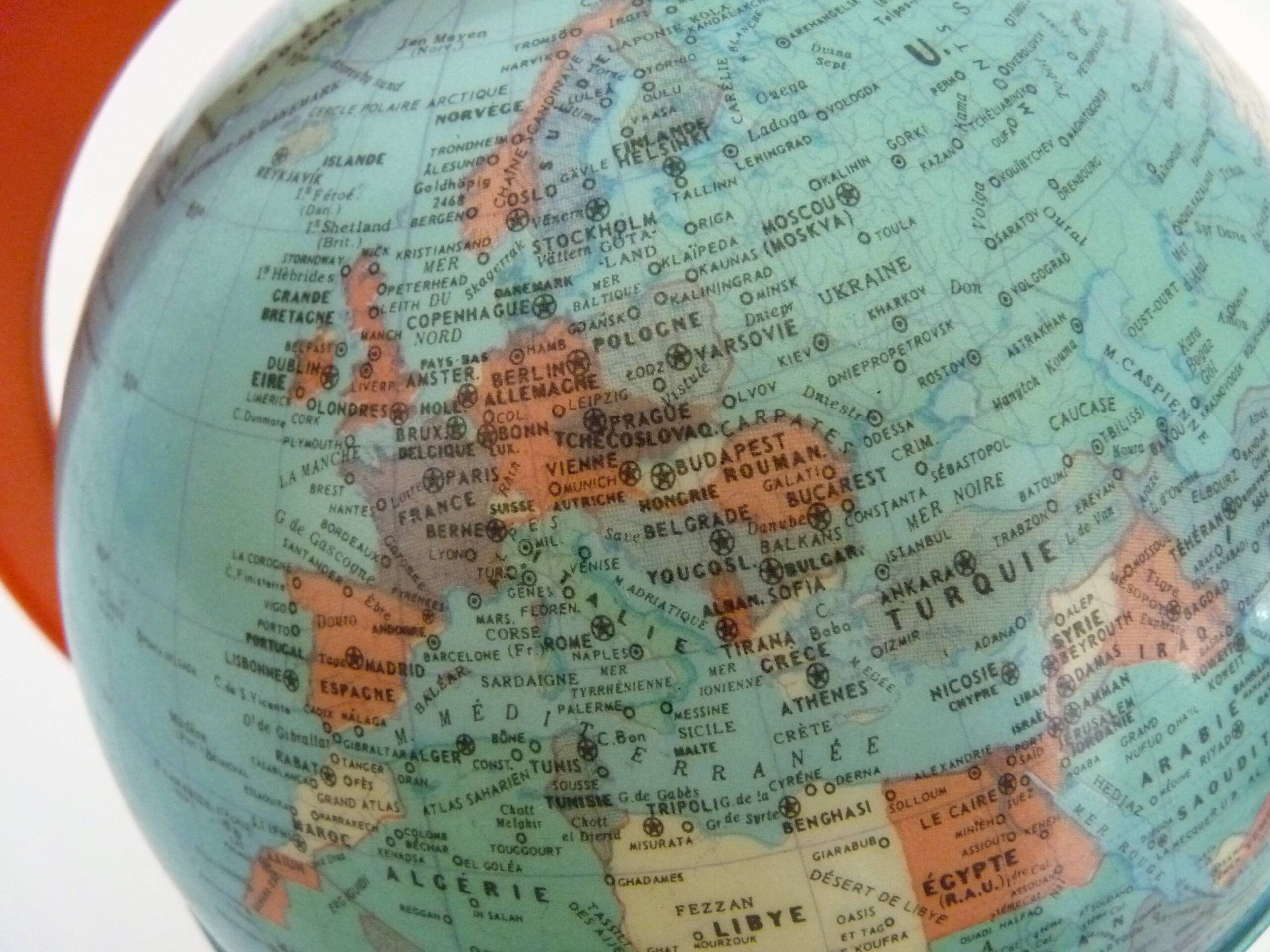 Globe terrestrial map world Editions Rico Florence Year 70