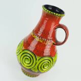vintage 1960s 70s jasba ceramic VASE floor vase model N 322 13 45 squiggle pattern