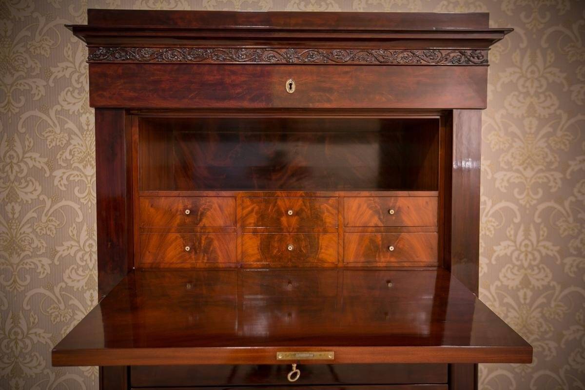 Biedermeier Mahogany Secretary Desk, 1860