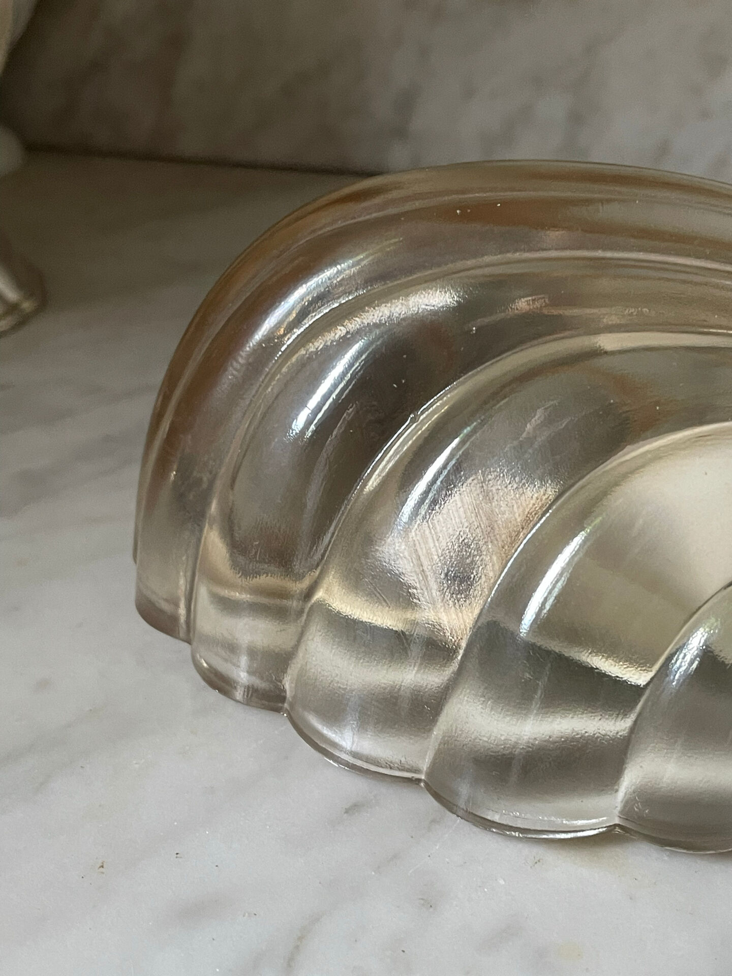 Vintage smoked glass shell wall light
